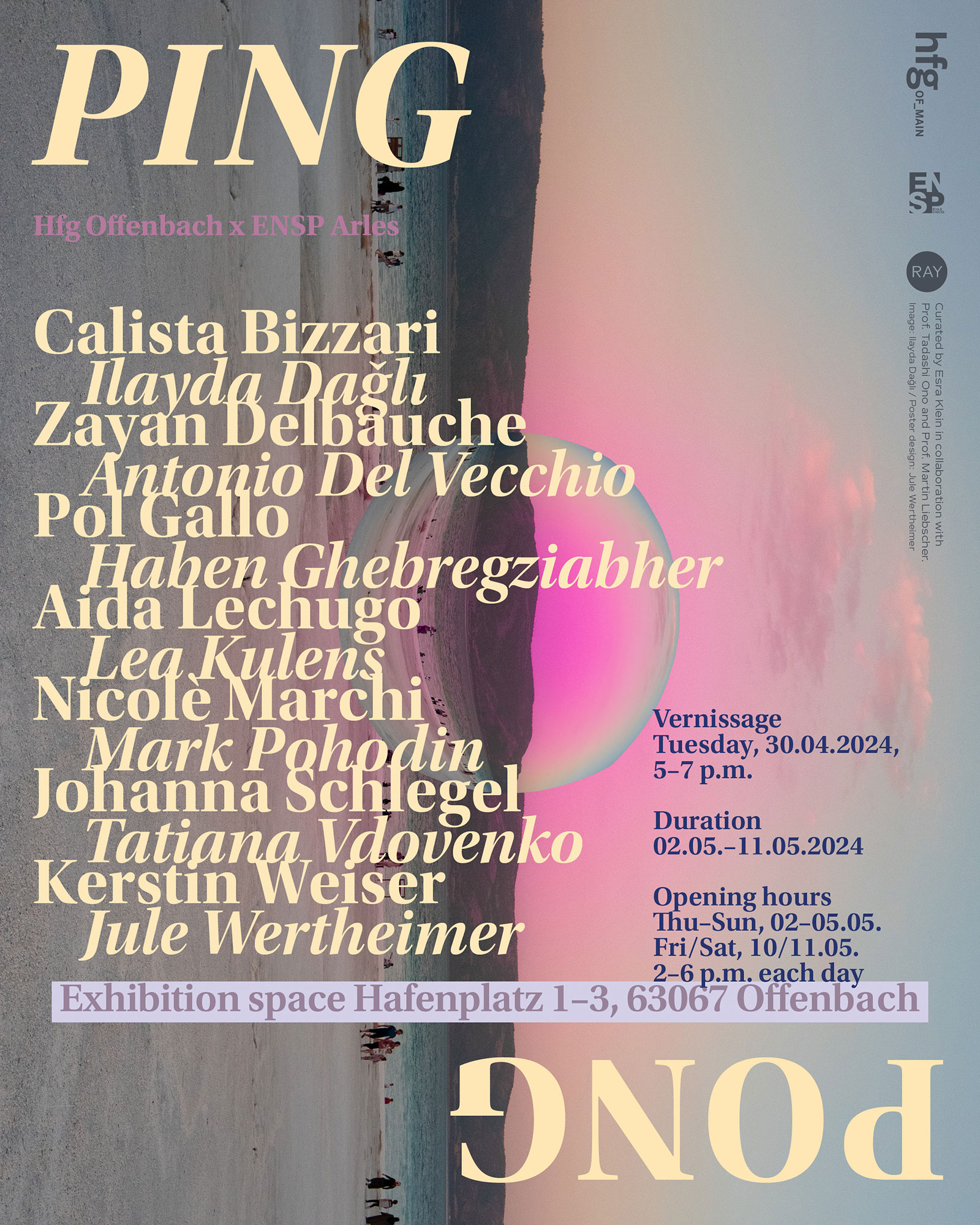 “PING PONG”, Ausstellung der HfG Offenbach und ENSP Arles, Exhibition space Hafenplatz 1-3, Offenbach am Main, 02.05 – 11.05.24