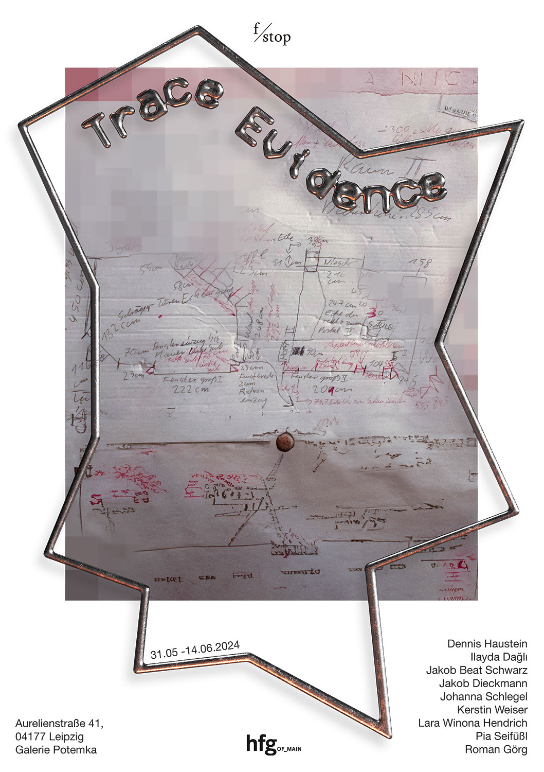 “Trace Evidence”, Gruppenausstellung von Fotografie Studierenden der HfG Offenbach, im Rahmen des Leipziger Fotofestivals in der Galeria Potemka, 31.05 -14.06.2024